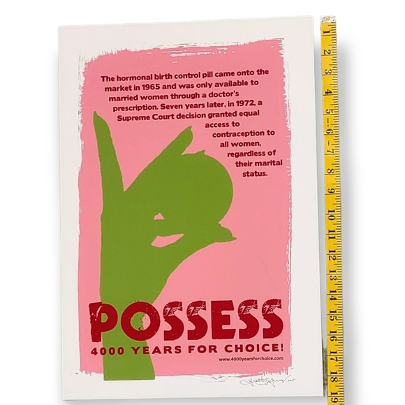 Original Print Roe v Wade Pro Choice Signed Dated Womens Rights 13"x19" Original - Picture 8 of 9